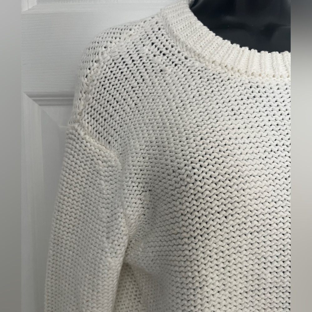 White + Warren Classic Cream white Crew Neck Sweater size Small - Picture 3 of 14